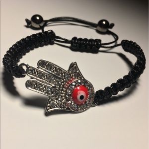 Hamsa Woven Friendship Bracelet (Black)